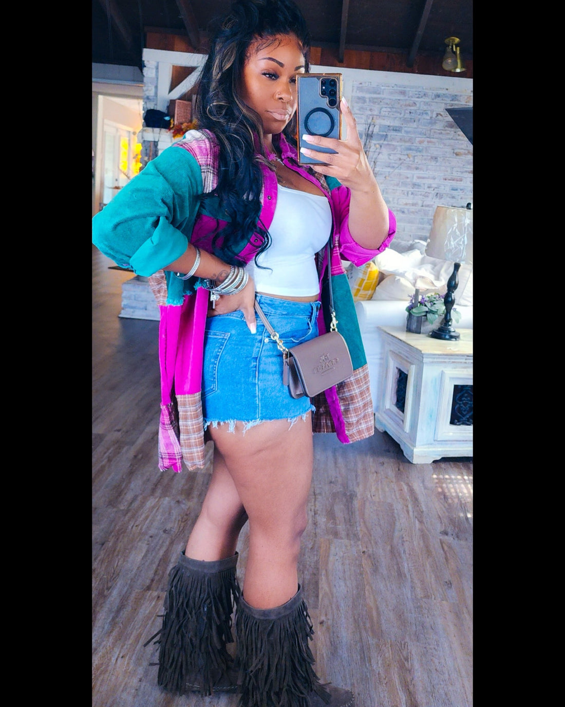 The RK Vintage Shacket(Magenta)