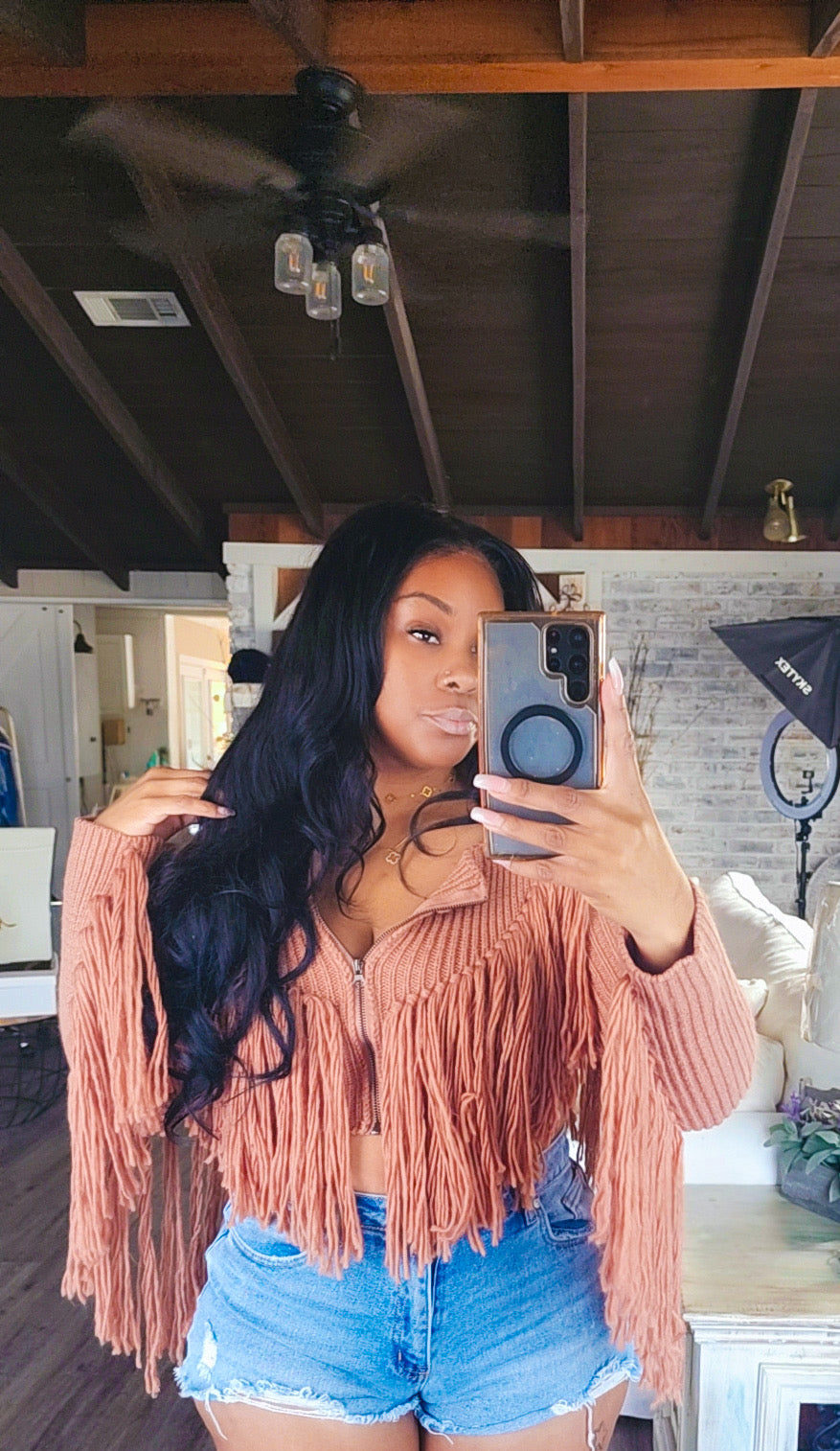 Flirty Fringe Crop Sweater(Small Only)