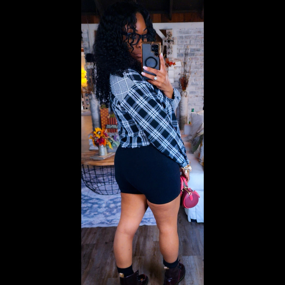 Plaid Cutie Crop Button Down