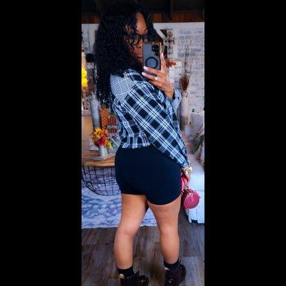 Plaid Cutie Crop Button Down