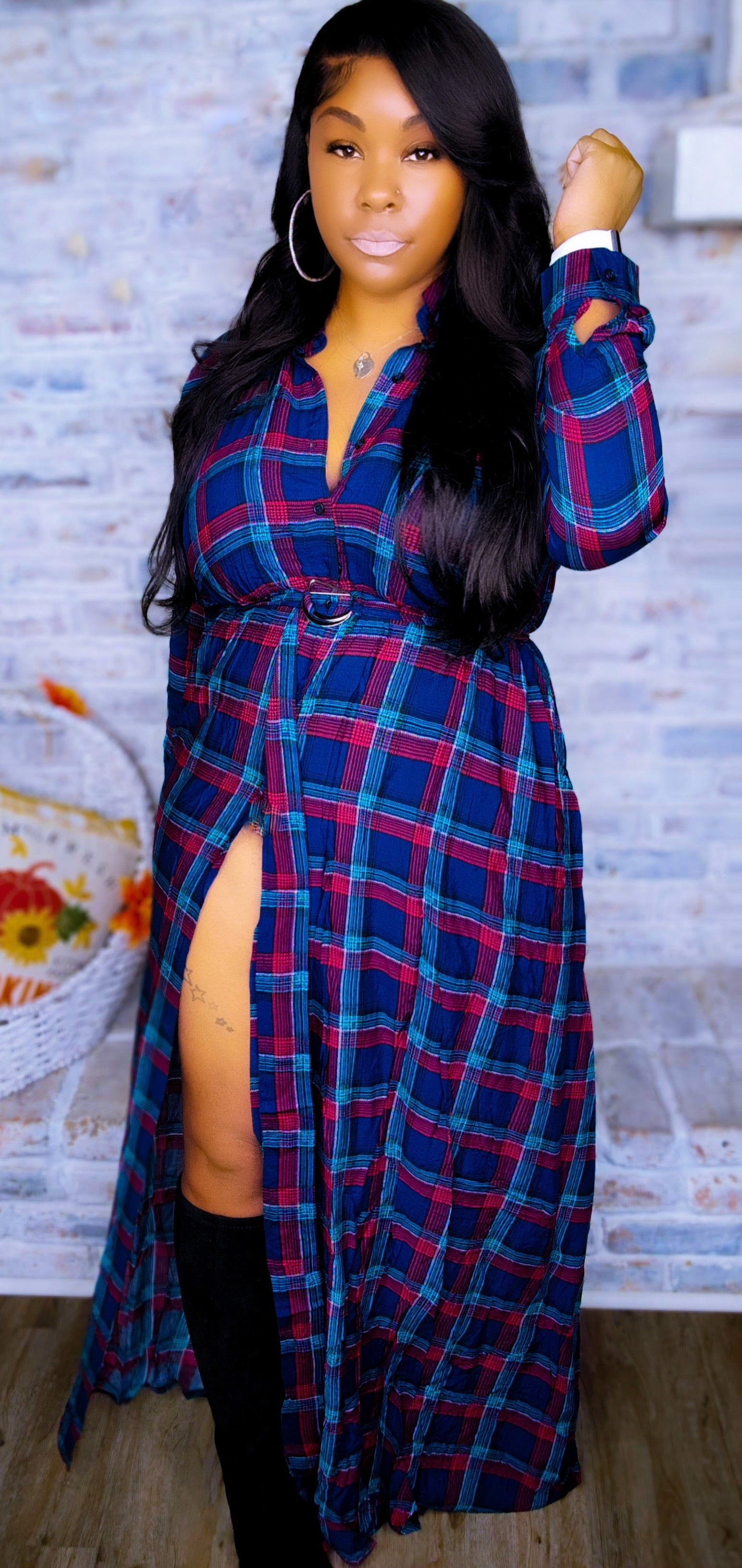 Plaid Maxi Dress