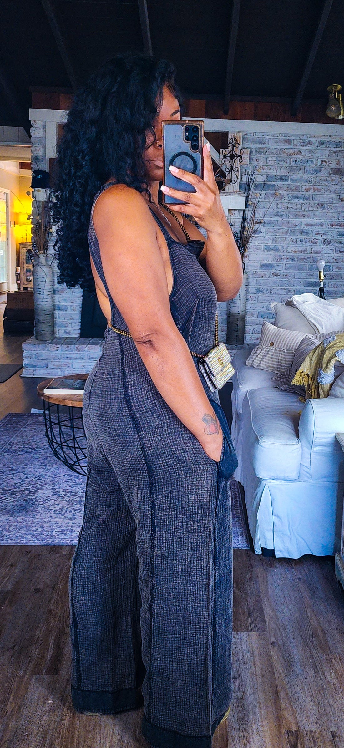 (Pre-Order)The Boho Cutie Jumpsuit(Ash Black)ships 9/26