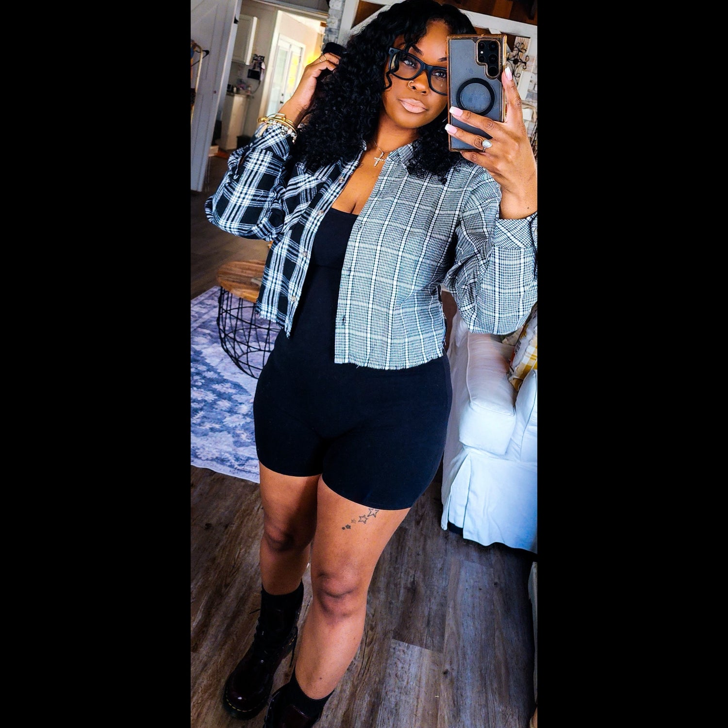 Plaid Cutie Crop Button Down