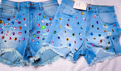 Sparkling Gems Denim Shorts